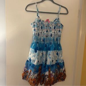 Colorful spaghetti strap sun dress. Size S.